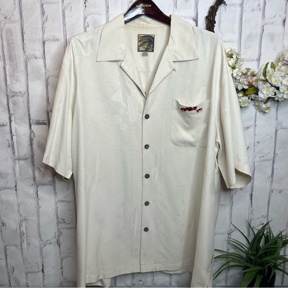 Embroidered XLarge Game Night Shake It Silk Shirt - Picture 2 of 6